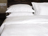 Luxurious 300TC Satin Stripe PolyCotton White Bedsheets and Pillow Covers