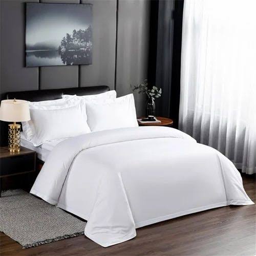 the fabric co. premium 200tc plain white cotton bedsheets and pillow covers