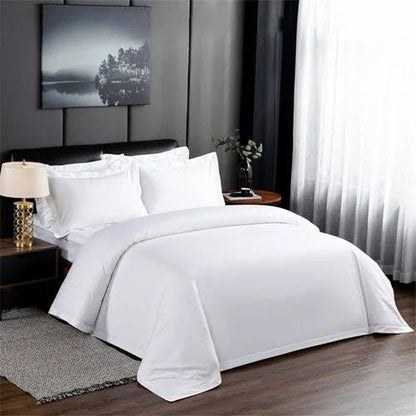The Fabric Co. Premium 200TC plain white Cotton Bedsheets and Pillow Covers